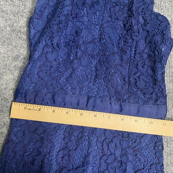 Lulus Maxi Gown Dress XS Navy Blue Lace Zenith Trumpet Hem Cocktail Formal - Picture 8 of 12